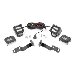 Rough Country LED Light Kit | Ditch Mount | 2" Black Pair | Flood | Toyota Tacoma (05-15)