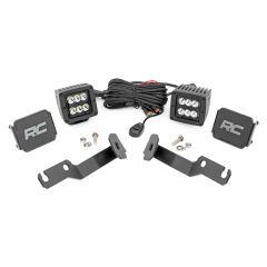 Rough Country LED Light Kit | Ditch Mount | 2" Black Pair | Spot | Toyota Tacoma (05-15)