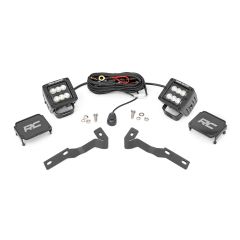 Rough Country LED Light Kit | Ditch Mount | 2" Black Pair | Flood | Toyota Tacoma (16-23)