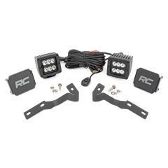 Rough Country LED Light Kit | Ditch Mount | 2" Black Pair | Spot | Toyota Tacoma (16-23)