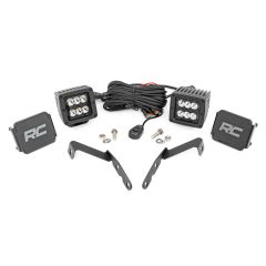 Rough Country LED Light Kit | Ditch Mount | 2" Black Pair | Spot | Chevy 1500 & Chevy/GMC 2500HD/3500HD (07-14)