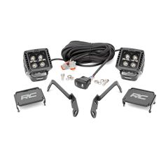 Rough Country LED Light | Ditch Mount | 2" Black Pair | Amber DRL | Chevy 1500 (2007-2013)