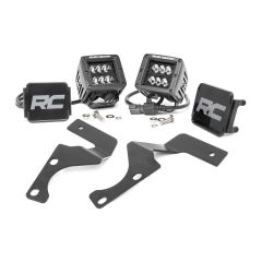 Rough Country LED Light Kit | Ditch Mount | 2" Black Flood Pair | Toyota 4Runner (10-24)