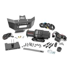 Rough Country Winch Bumper | 4500-Lb Winch | Black Series LED | 6" Light | Can-Am Renegade 1000/Renegade 500