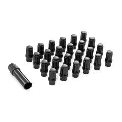 Rough Country M12 x 1.5 Lug Nut Set of 24 | Black | Closed End | Extended Thread