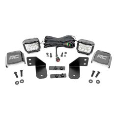 Rough Country LED Light | RR Cage Mount | 2" Chrome Pair | Wide Angle | Polaris Ranger 1000/Ranger XP 900/1000