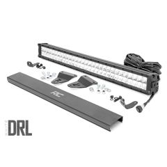 Rough Country LED Light Kit | Bumper Mount | 30" Chrome Dual Row | White DRL | Toyota 4Runner (14-20)