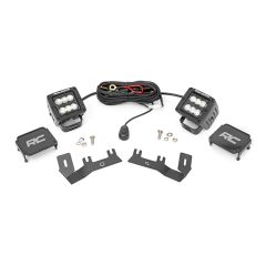 Rough Country LED Ditch Light Kit | 2in Black Pair | Flood | Chevy/GMC 1500 (14-18 & Classic)