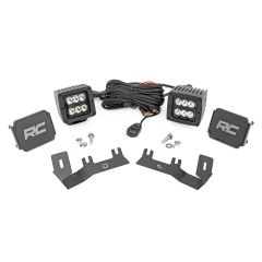 Rough Country LED Ditch Light Kit | 2in Black Pair | Spot | Chevy/GMC 1500 (14-18 & Classic)