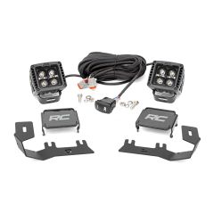 Rough Country LED Ditch Light Kit | 2in Black Pair | White DRL | Chevy/GMC 1500 (14-18 & Classic)
