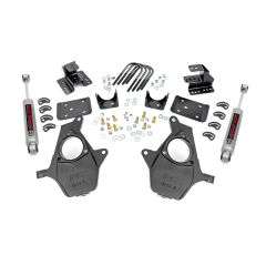 Rough Country 2 Inch Lowering Kit | 4 Inch Rear Lowering | Alum/Stamped Knuckle | Chevy/GMC 1500 (14-18)