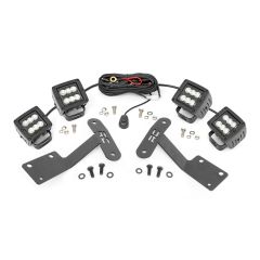 Rough Country LED Light Kit | Ditch Mount | Dual 2" Black Pairs | Flood | Toyota Tundra (14-21)