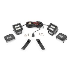 Rough Country LED Light Kit | Ditch Mount | 2" Black Pair | Flood | Jeep Cherokee KL (14-21)
