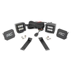 Rough Country LED Light Kit | Ditch Mount | 2" Black Pair | Spot | Jeep Cherokee KL (14-21)