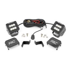 Rough Country LED Light Kit | Ditch Mount | 2" Black Pair | Flood | Ford F-150 (15-26)/F-150 Lightning (22-26)