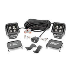 Rough Country LED Light Kit | Ditch | 2" Black Pair | Amber DRL | Ford F-150 (15-26)/F-150 Lightning (22-26)