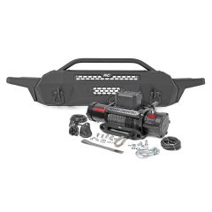 Rough Country Front Bumper | High Clearance | 12000-Lb Pro Series Winch | Synthetic Rope Toyota Tacoma 4WD (16-23)