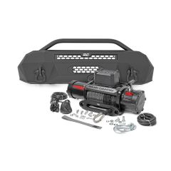 Rough Country Front Bumper | Hybrid | 9500-Lb Pro Series Winch | Synthetic Rope | Toyota Tacoma (16-23)