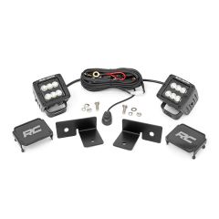 Rough Country LED Light Kit | Under Bed Mount | 2" Black Pair | Spot | Polaris General XP 4 1000