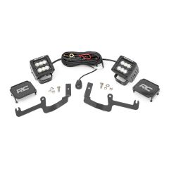 Rough Country LED Light Kit | Ditch Mount | 2" Black Pair | Flood | Chevy Silverado 1500 (19-26)