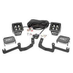 Rough Country LED Light Kit | Ditch Mount | 2" Black Pair | White DRL | Chevy Silverado 1500 (19-26)