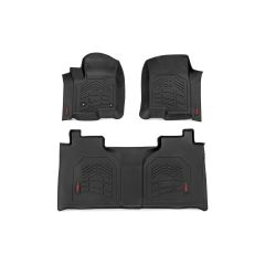 Rough Country Sure-Fit Floor Mats | FR & RR | FR Bucket | Crew | Chevy/GMC 1500/2500HD/3500HD (19-26)