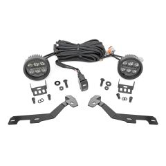 Rough Country LED Light Kit | Ditch Mount | Black Series Round | 3.5 Inch | Amber DRL | Ram 1500 (19-26)