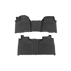 Rough Country Sure-Fit Floor Mats | FR & RR | FR Over Hump | Crew | Chevy/GMC 1500/2500HD/3500HD (19-26)