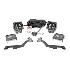 Rough Country LED Light Kit | Ditch Mount | 2" Black Pair | Amber DRL | Ram 1500 (19-26)