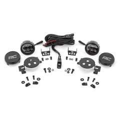 Rough Country LED Fog Light Kit | 3.5 Inch Round Black Series | Amber DRL | Ram 1500 (2019-2024)