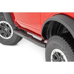 Rough Country Oval Nerf Steps | 2-Door | Black | Ford Bronco (2 Door) 4WD (2021-2026)