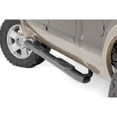 Rough Country Oval Nerf Step | Crew Cab | Black | Ford F-250/F-350 Super Duty (99-16)