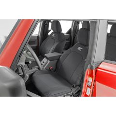 Rough Country Seat Covers | Bucket Seats |W/Fold Down RR Armrest |FR & RR | 4DR | Ford Bronco (21-26)