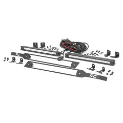 Rough Country LED Light Kit | Grille Mount | 10" Chrome Slimline Pair | Chevy Silverado 1500 (19-22)