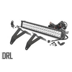 Rough Country LED Light Kit | Bumper Mount | 20" Chrome Dual Row | White DRL | Ram 1500 (19-24)