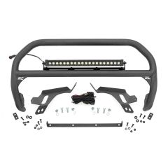 Rough Country Nudge Bar | w/ Tow Hooks | 20 Inch BLK DRL Single Row LED | Ford Bronco Sport (21-24)