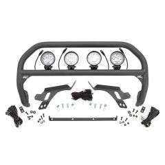Rough Country Nudge Bar | w/ Tow Hooks | 4 Inch Round Led (x4) | Ford Bronco Sport (21-24)