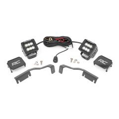 Rough Country LED Light Kit | Ditch Mount | 2" Black Pair | Flood | Nissan Frontier (22-26)