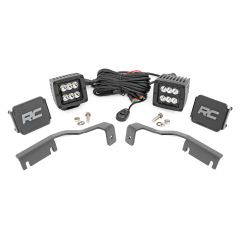 Rough Country LED Light Kit | Ditch Mount | 2" Black Pair | Spot | Nissan Frontier (22-26)