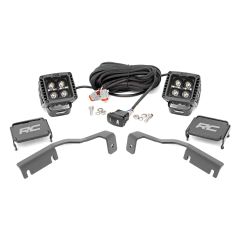 Rough Country LED Light Kit | Ditch Mount | 2" Black Pair | Amber DRL | Nissan Frontier (22-26)