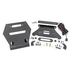 Rough Country LED Light | Winch Mount | Front | 10" Black Slimline | Polaris RZR Pro R