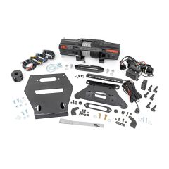 Rough Country LED Light | Winch Mount | RS6500S | 10" Black Slimline | Polaris RZR Pro R