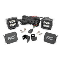 Rough Country LED Light Kit | Ditch Mount | 2" Black Pair | Spot | Toyota Tundra (22-26)