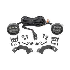Rough Country LED Light Kit | Ditch Mount | Black Series Round | 3.5 Inch | Amber DRL | Toyota LandCruiser (2024)