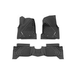 Rough Country Flex Fit Floor Mats | Front & Rear | Crew | Toyota Tacoma 2WD/4WD (2024-2026)