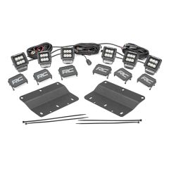 Rough Country LED Light Kit | Fog Mount | Triple 2" Black Pair | Flood | Ford Bronco (21-26)