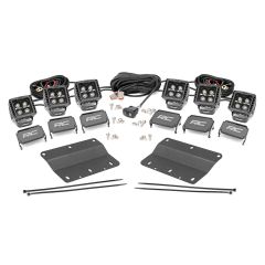 Rough Country LED Light Kit | Fog Mount | Triple 2" Black Pair | White DRL | Ford Bronco (21-26)