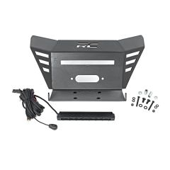 Rough Country Winch Plate | 10" Black Slimline | Honda Pioneer 520