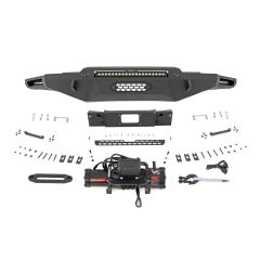 Rough Country Hybrid Front Bumper | 12000S | Blk LED w/ White DRL | Toyota Tundra (22-26)