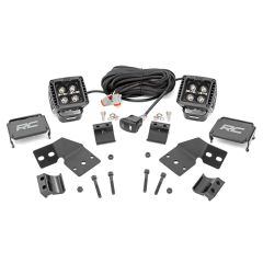 Rough Country LED Light Kit | Front Mount | 2" Black Pair | White DRL | Polaris XPEDITION XP 5 